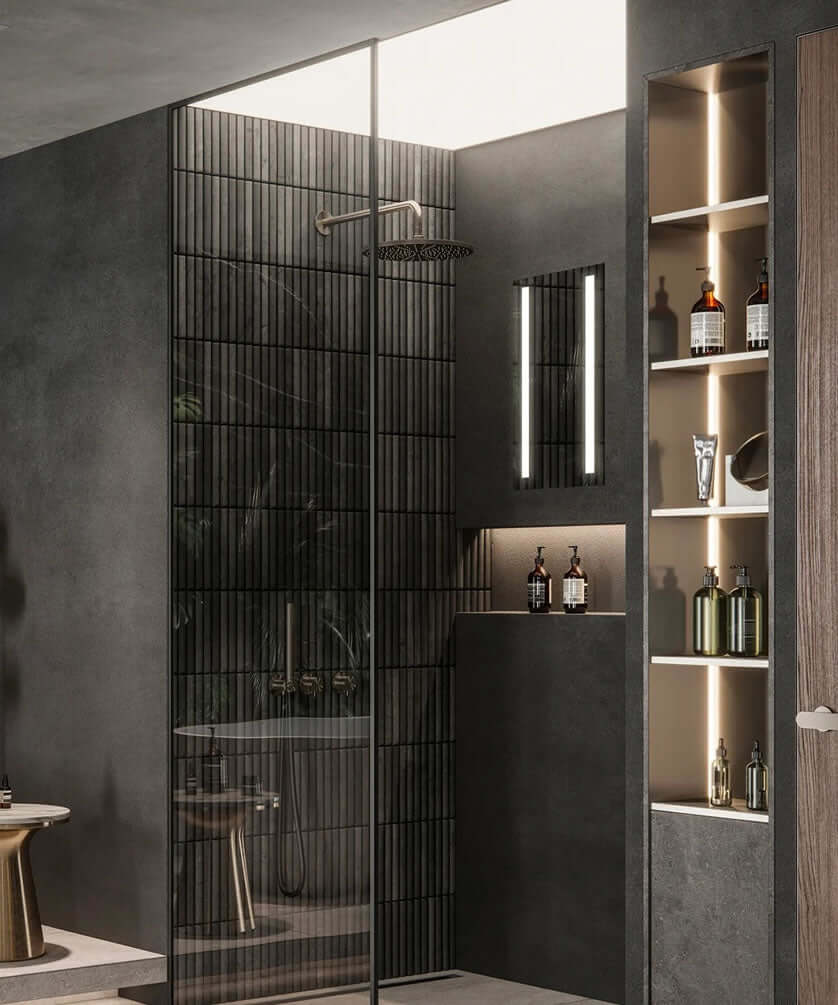 Electrically Heated and Fog-Free, the Acclaim is a permanent shower  installation.