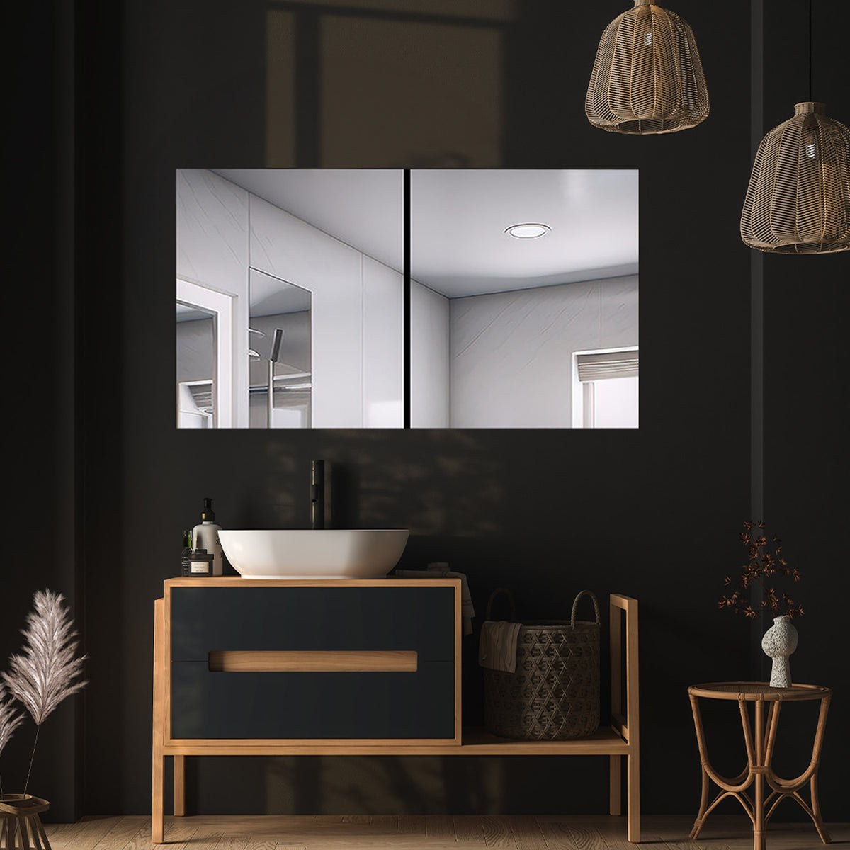 Royale 3-Door Medicine Cabinet 36", 40" or 48" Wide, 30" or 36" High - Aquadom - Perfect Makeup Mirrors