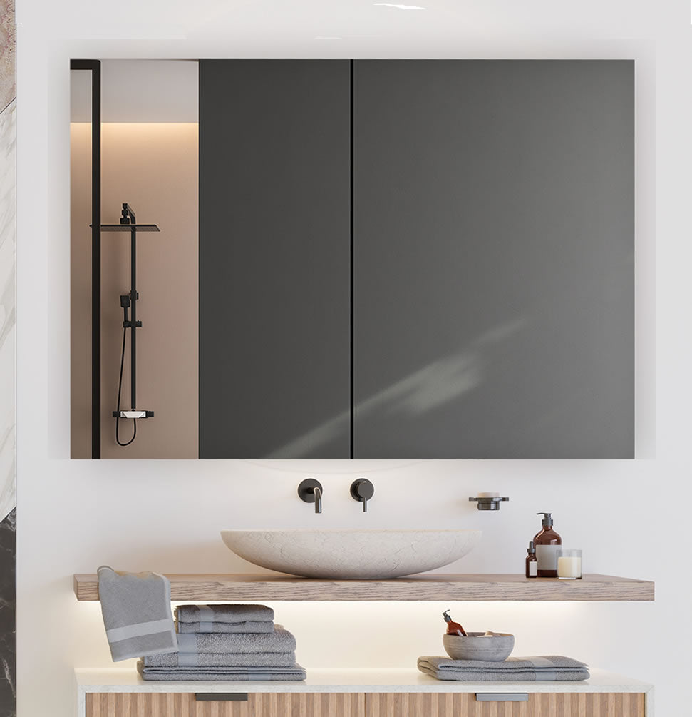 Royale 3-Door Medicine Cabinet 36", 40" or 48" Wide, 30" or 36" High - Aquadom - Perfect Makeup Mirrors