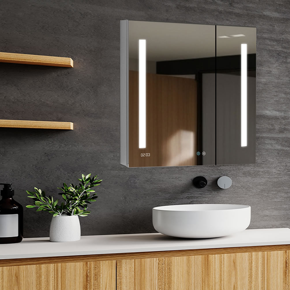 AAquadom Signature LED Medicine Cabinet 36" Wide x 36" High with full complement of controls and functions.