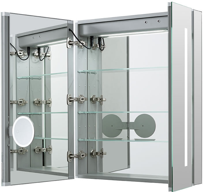AAquadom Signature LED Medicine Cabinet with offset doors.  See table for door widths.