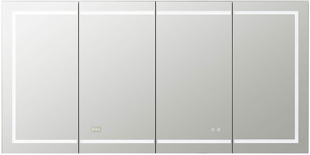 Aquadom 72" x 36"  Signature Royale 4-Door LED Medicine Cabinet  - Recess into the wall or surface mount - side mirrors and surface mounting hardware included.