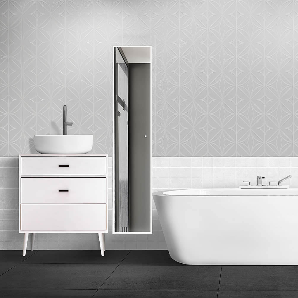 LED lighting at 6,500k (daylight) frames the Aquadom EDGE Royale Medicine Cabinet.  Excellent for tight spaces, while loooking great.