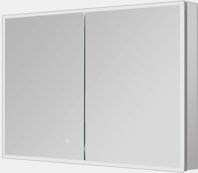 Aquadom EDGE Royale 2-Door LED Medicine Cabinet with 3x Makeup Mirror - 48" Wide, 32" High