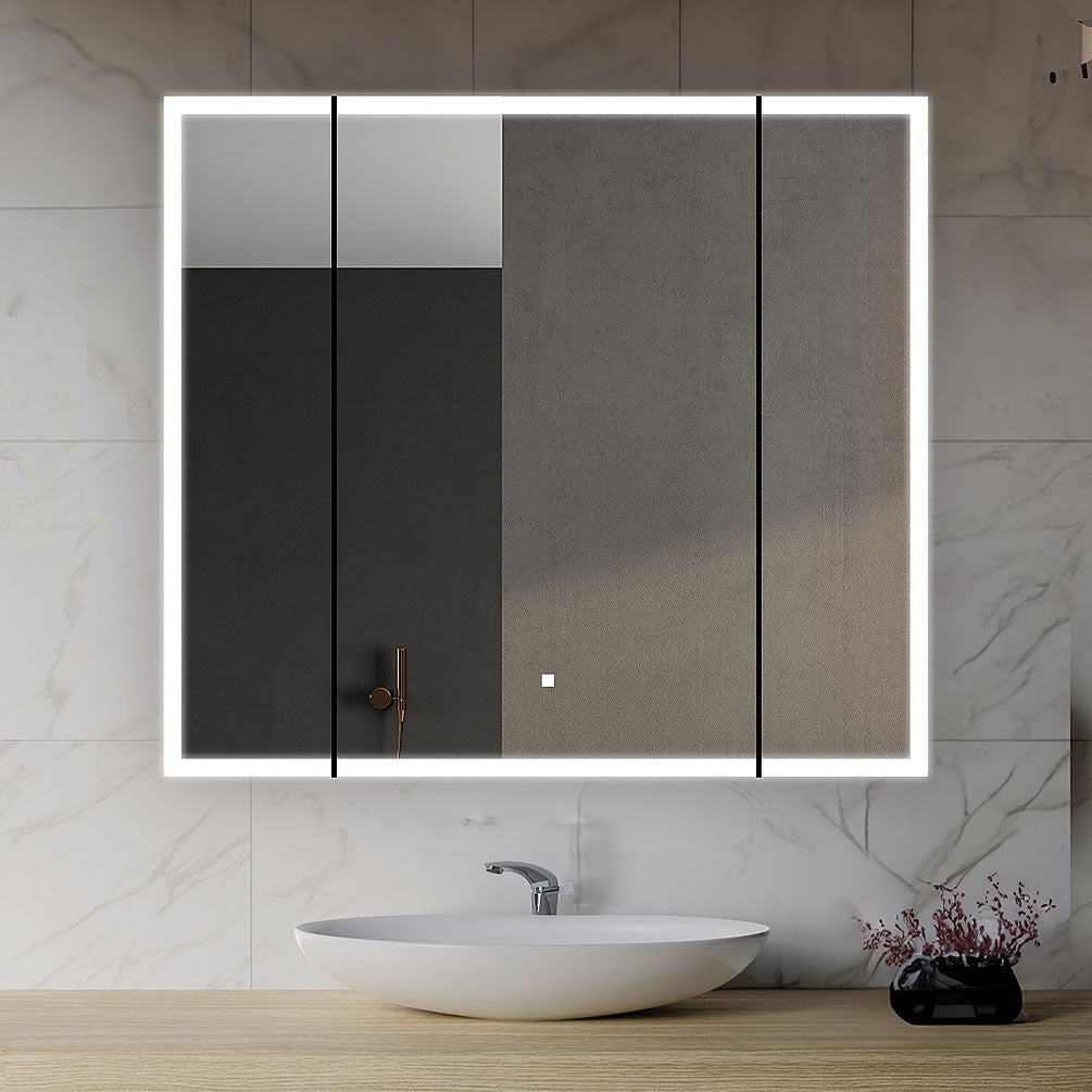 36" x 32" High 3-Door Aquadom Edge Royale Medicine Cabinet with Perimeter LED lighting at 6,500k (daylight) and a CRI of 80+