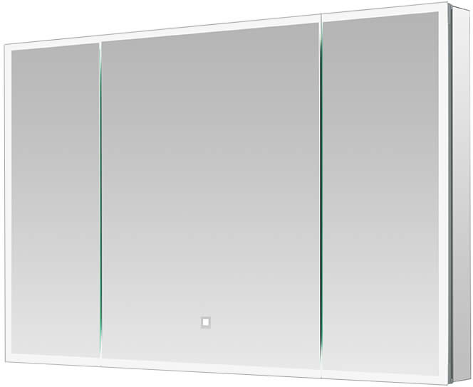3-Door Edge Royale by Aquadom in 48" or 60" widths - with LED lighting illuminating the perimeter at 6,500k.