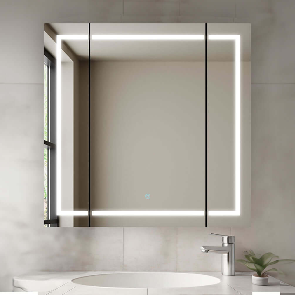 36" x 36" Royale PLUS by Aquadom with dimmer, defogger, interior electric outlet, and automatic interior lighting.