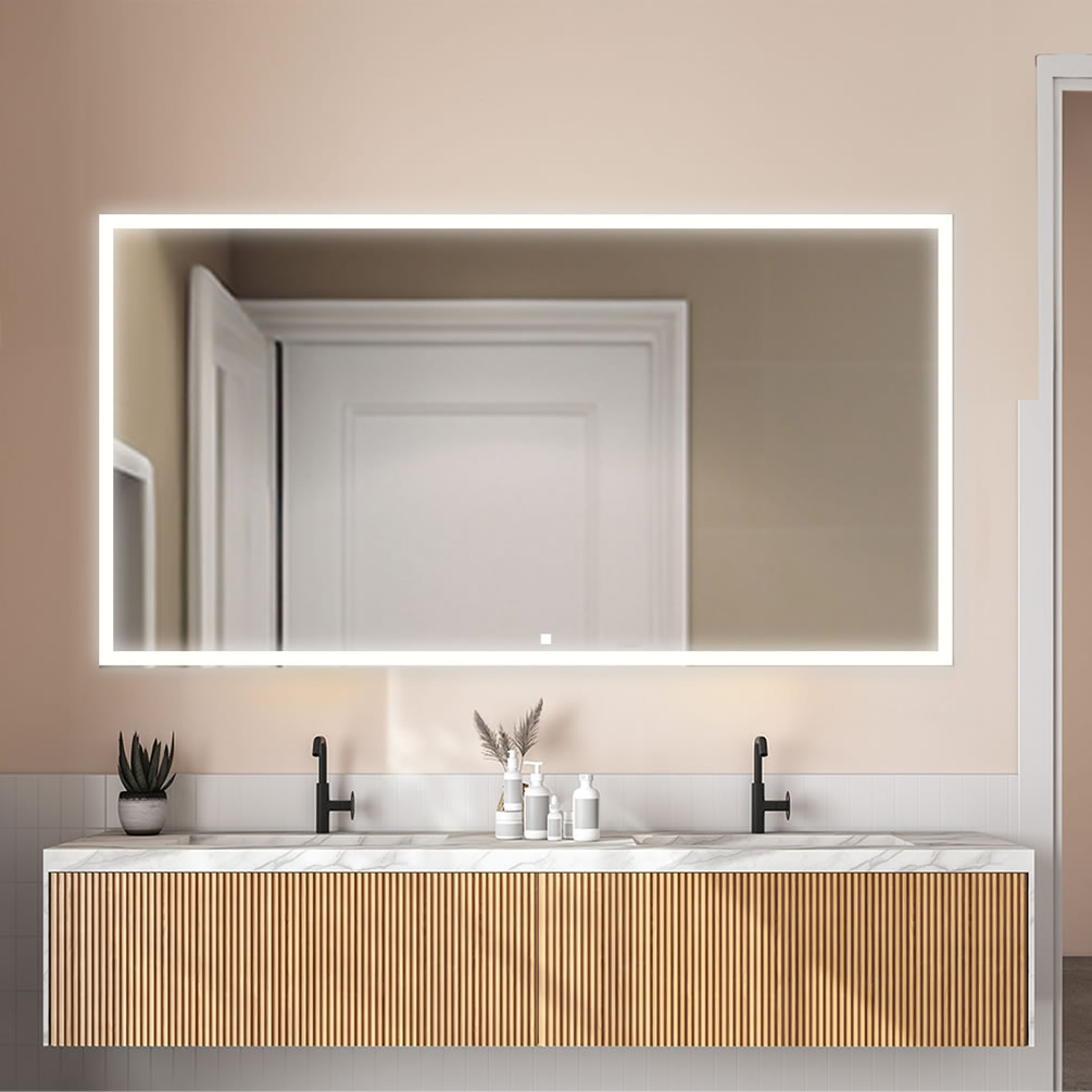 96" x 32" High Aquadom Edge LED Bathroom Mirror