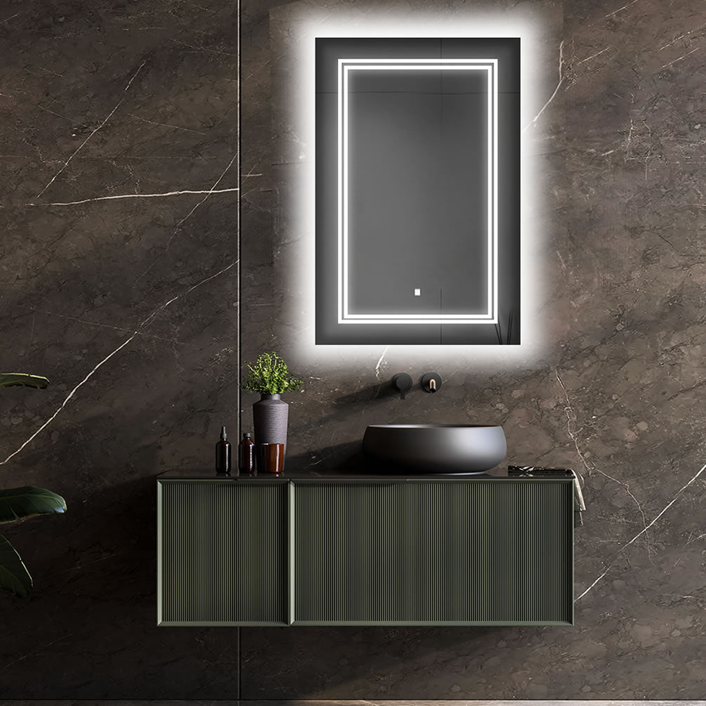 24" x 36" Soho.  The mirror is not to scale, but the proportions (height to width) are correct.