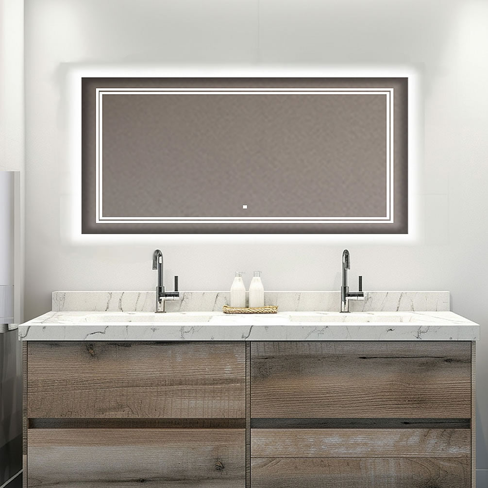Aquadom SOHO Large Format Heated LED Bathroom Vanity Mirror - 60" to 96" Wide