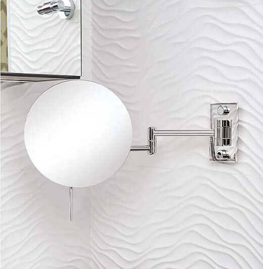 Miroir Brot Round Epure Wall-Mounted Makeup Mirror in Polished Chrome