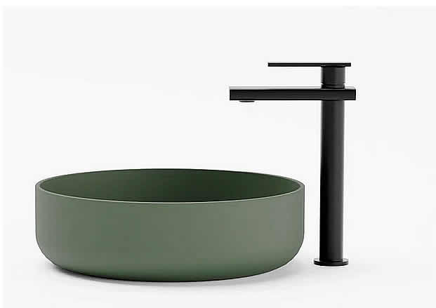 FLADD 02 Round Concrete Sink – 15 Colors - Konkretus - Perfect Makeup Mirrors