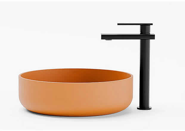 FLADD 02 Round Concrete Sink – 15 Colors - Konkretus - Perfect Makeup Mirrors