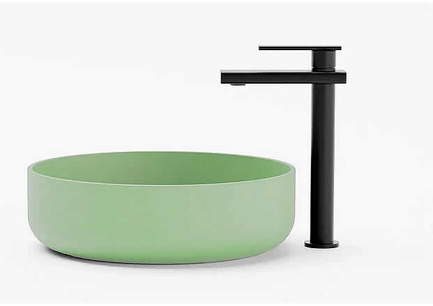 FLADD 02 Round Concrete Sink – 15 Colors - Konkretus - Perfect Makeup Mirrors