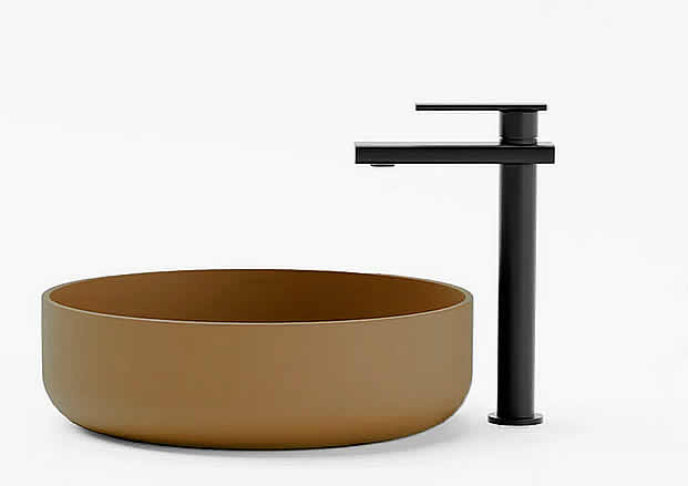 FLADD 02 Round Concrete Sink – 15 Colors - Konkretus - Perfect Makeup Mirrors
