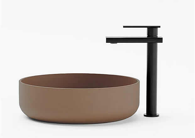 FLADD 02 Round Concrete Sink – 15 Colors - Konkretus - Perfect Makeup Mirrors
