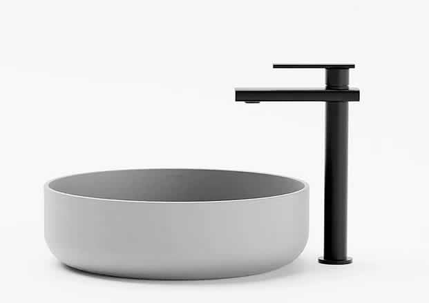 FLADD 02 Round Concrete Sink – 15 Colors - Konkretus - Perfect Makeup Mirrors