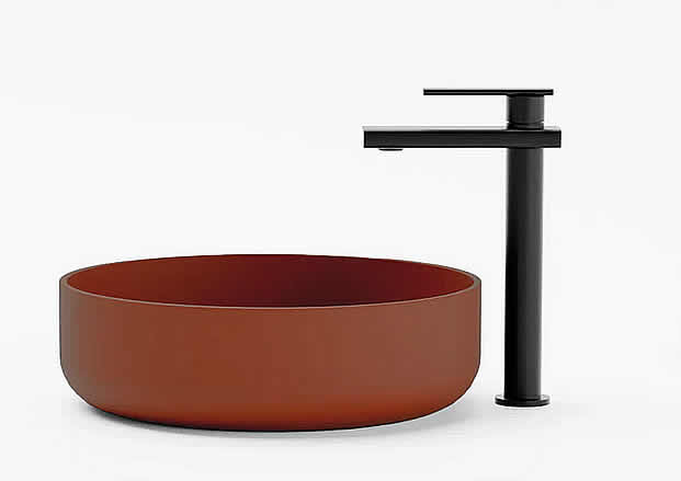 FLADD 02 Round Concrete Sink – 15 Colors - Konkretus - Perfect Makeup Mirrors