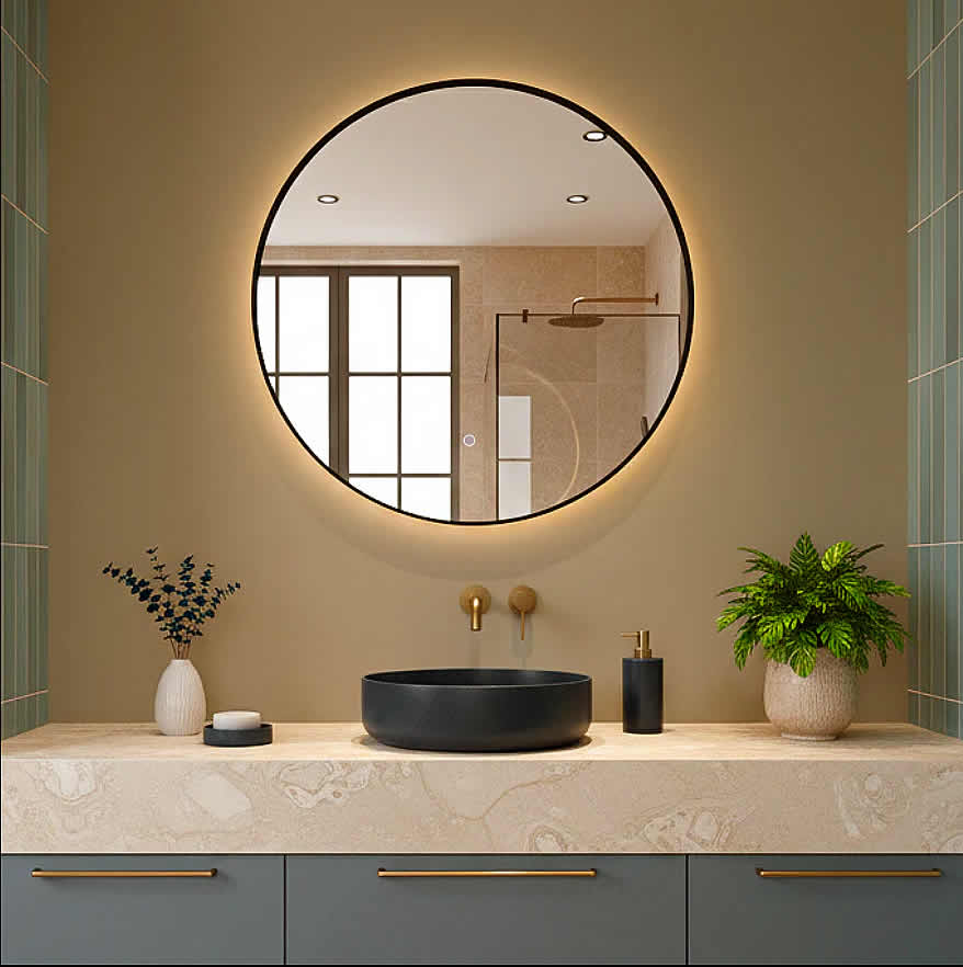 FLADD 02 Round Concrete Sink – 15 Colors - Konkretus - Perfect Makeup Mirrors