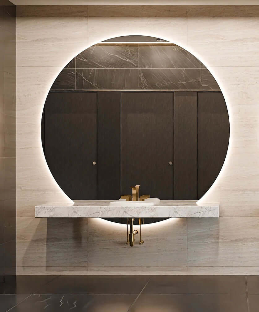 Luna LED Backlit Bathroom Vanity Mirror – 30", 36", 48" or 60" Diameters, by Electric Mirror