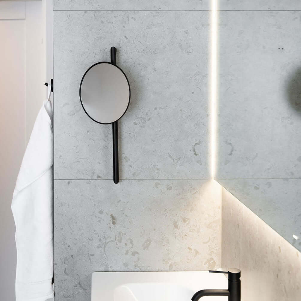 7x Wall-Mounted Adjustable Height Makeup/Saving Mirror -Outline Collection by SMEDBO