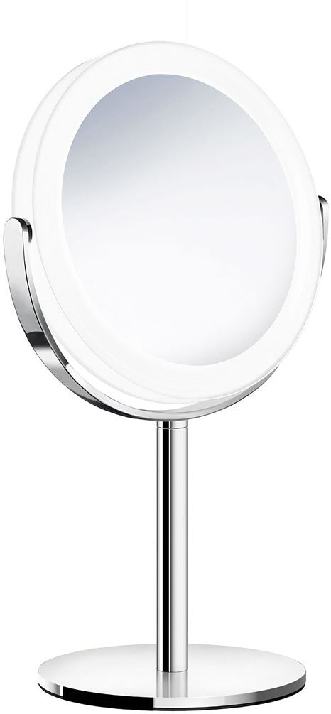 7x/1x Cordless Free-Standing Makeup/Shaving Mirror, Black or Chrome - Outline Collection by SMEDBO
