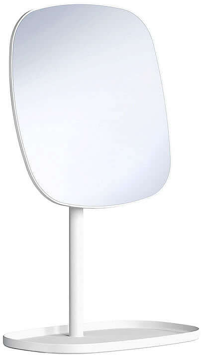 Free-Standing Makeup Mirror with Jewelry Tray - Black, Green, or White