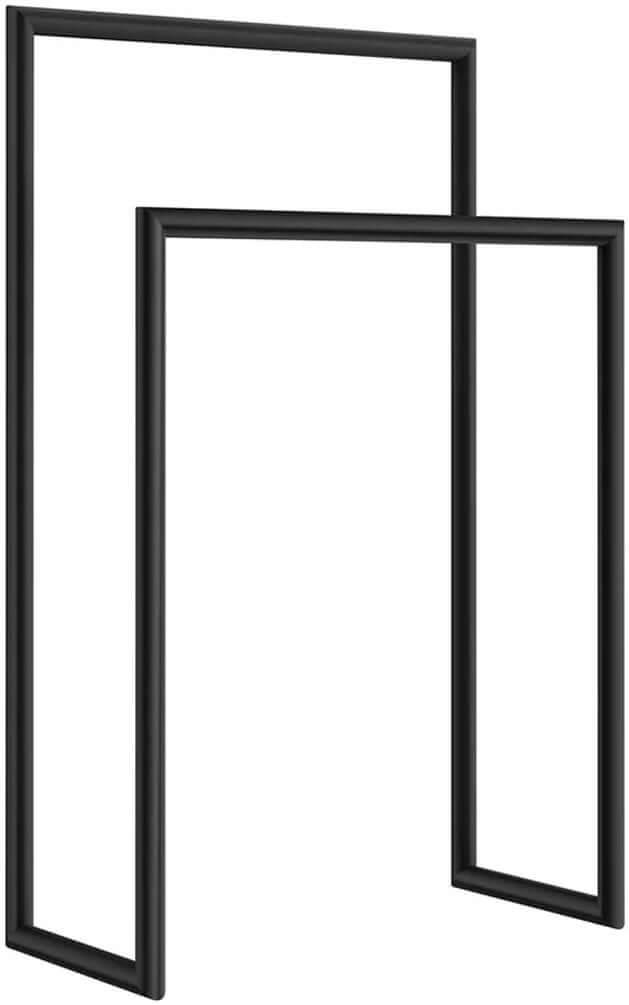 Stainless Steel Freestanding Double Towel Stand - Stainless Steel or Matte Black - SMEDBO