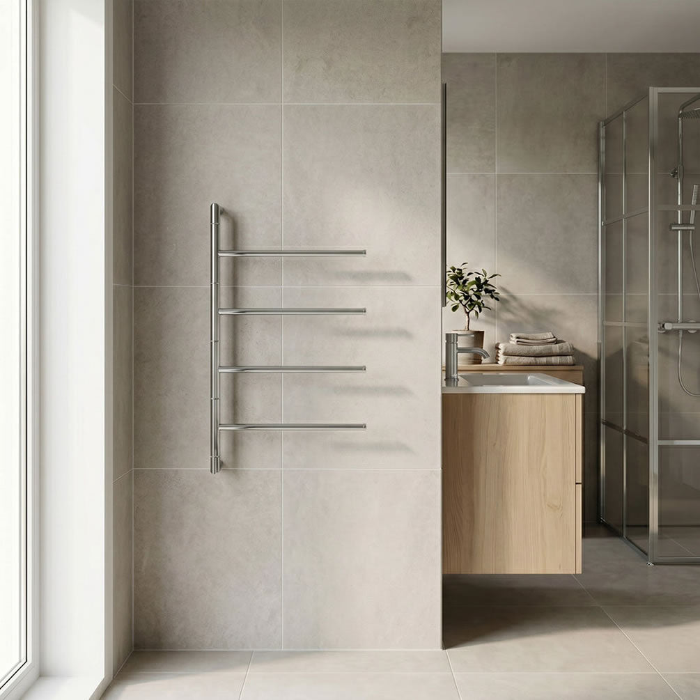 4-Swivel Bar Wall-Mounted Towel Bar - Stainless Steel or Matte Black - SMEDBO
