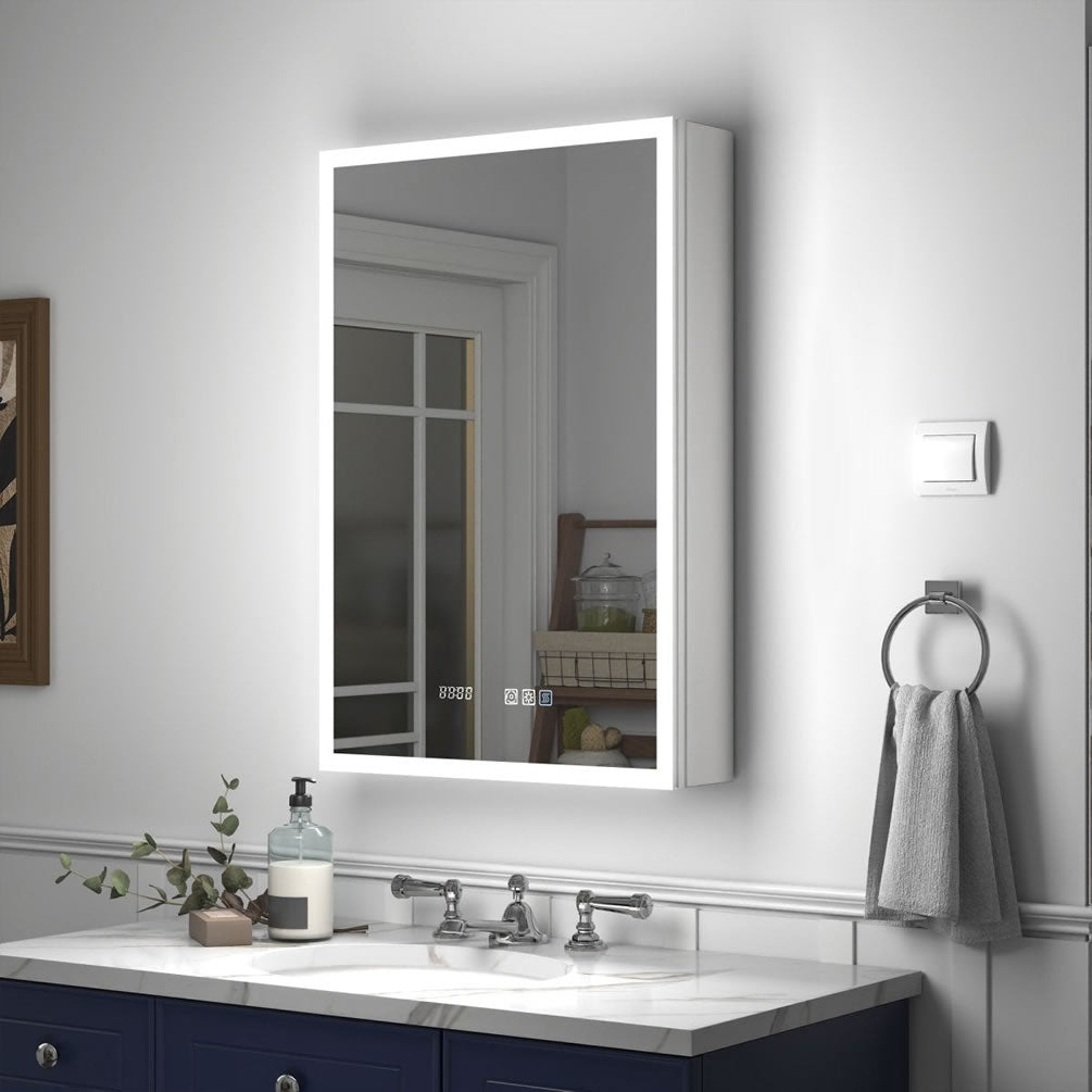 20" Reluma LED Medicine Cabinet is 30" High, Recessed or Surface Mount – Mirror Luxe