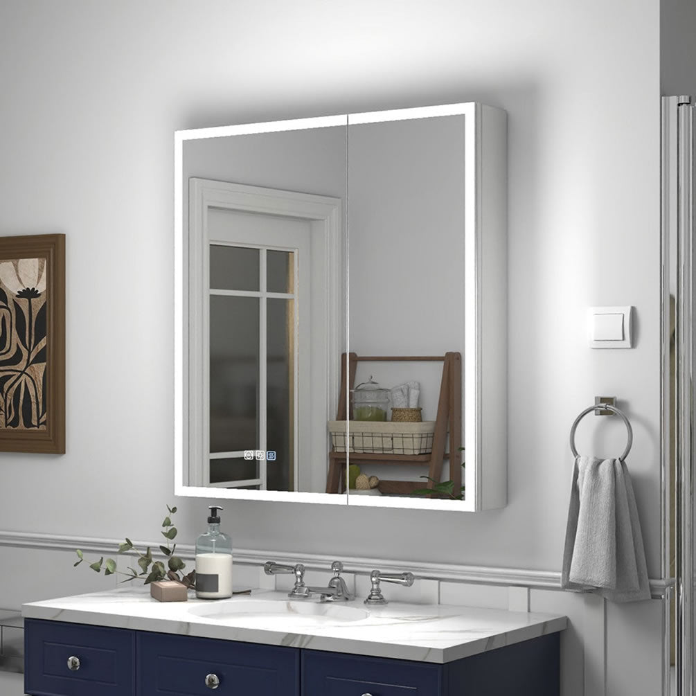 36" Reluma LED Medicine Cabinet 30", 32", or 36" High, Recessed or Surface Mount – Mirror Luxe - Perfect Makeup Mirrors
