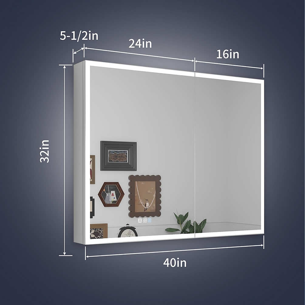 40" Reluma LED Medicine Cabinet 30", or 32" High, Recessed or Surface Mount – Mirror Luxe