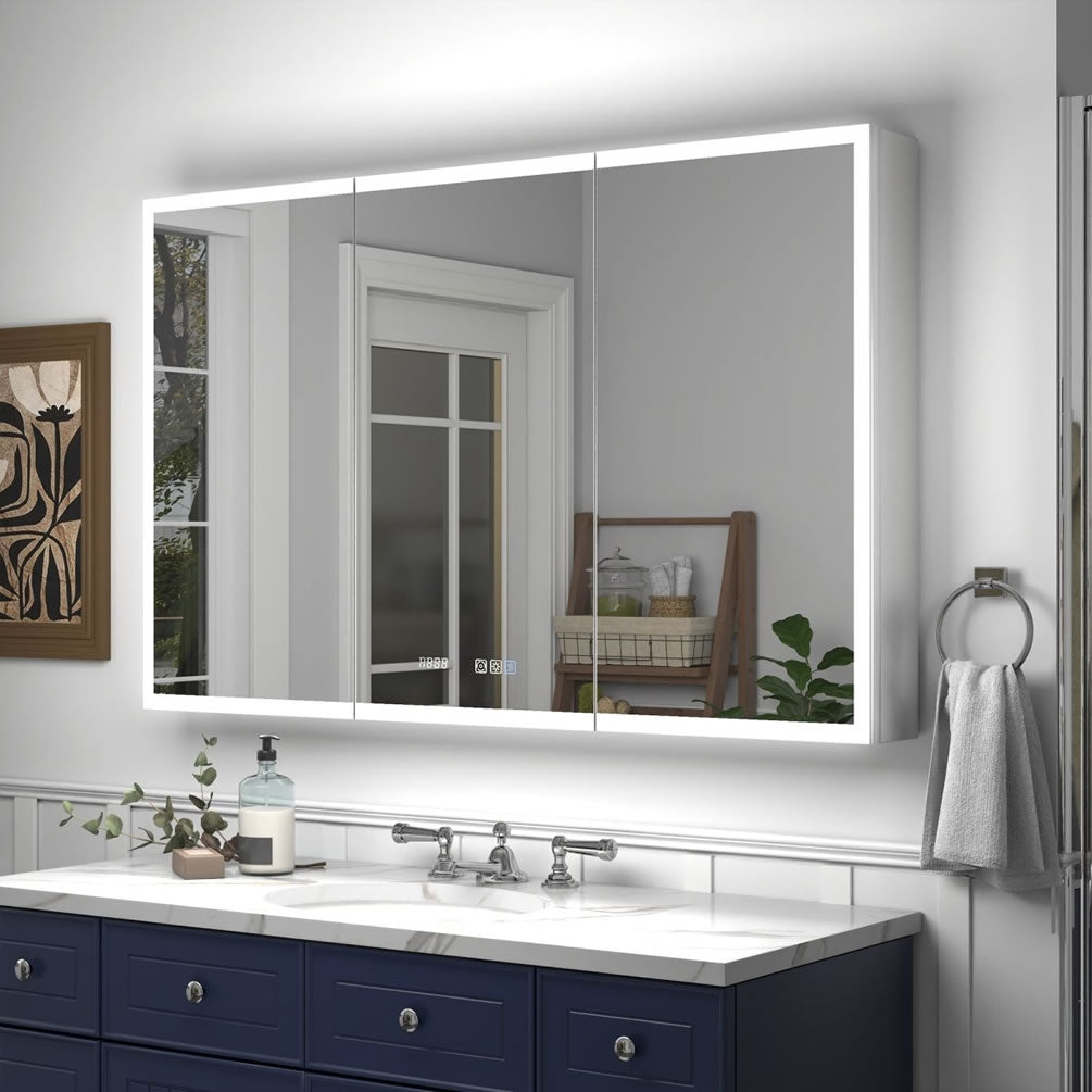 48" Reluma LED Medicine Cabinet 30", or 36" High, Recessed or Surface Mount – Mirror Luxe