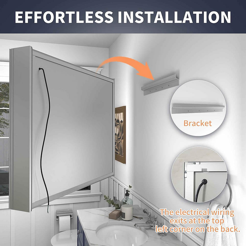 40" Reluma LED Medicine Cabinet 30", or 32" High, Recessed or Surface Mount – Mirror Luxe - Perfect Makeup Mirrors