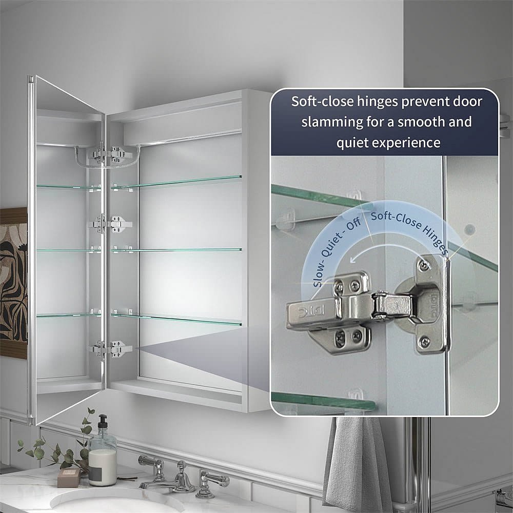 40" Reluma LED Medicine Cabinet 30", or 32" High, Recessed or Surface Mount – Mirror Luxe - Perfect Makeup Mirrors