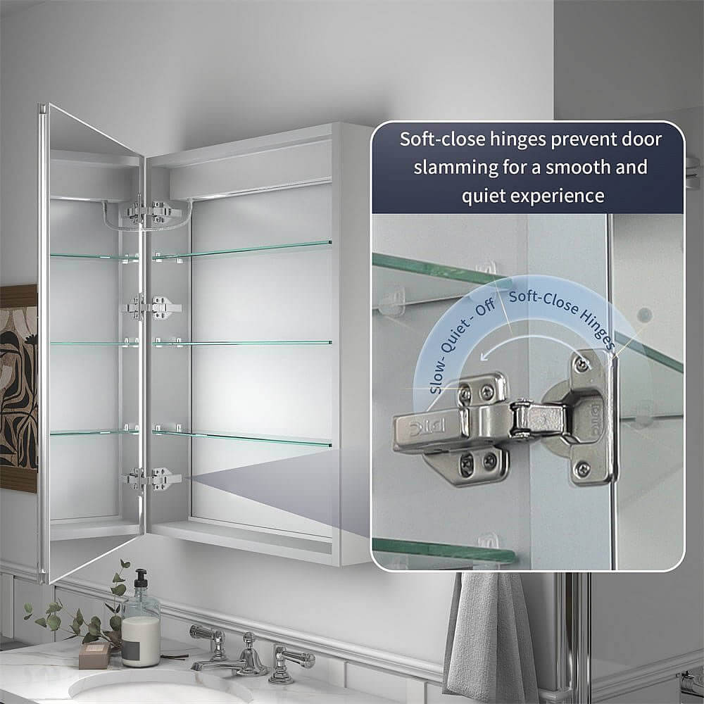 24" Reluma LED Medicine Cabinet 32" or 36" High, Recessed or Surface Mount – Mirror Luxe