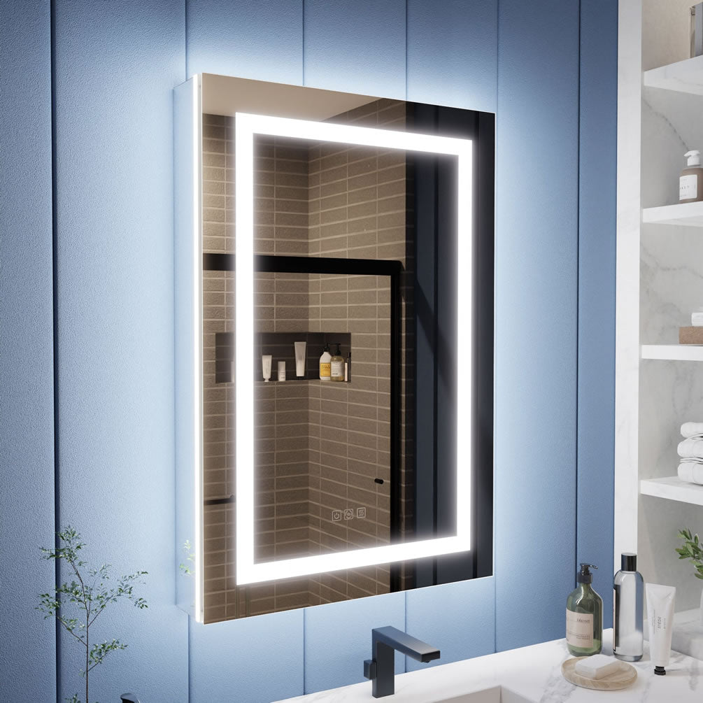24" Iriel LED Medicine Cabinet 32" or 36" High, Recessed or Surface Mount – Mirror Luxe