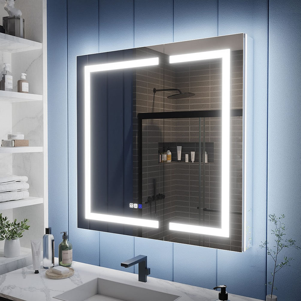 Iriel 36" x 36" or 32" High - with dimmer, defogger, adjustable LEDs, internal lighting, backlighting, and more.