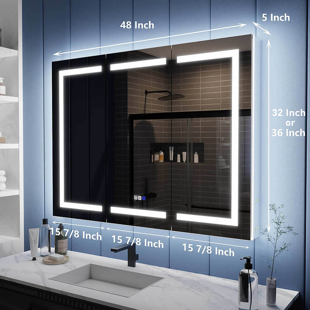 Iriel 48" Wide Medicine Cabinet Dimensions