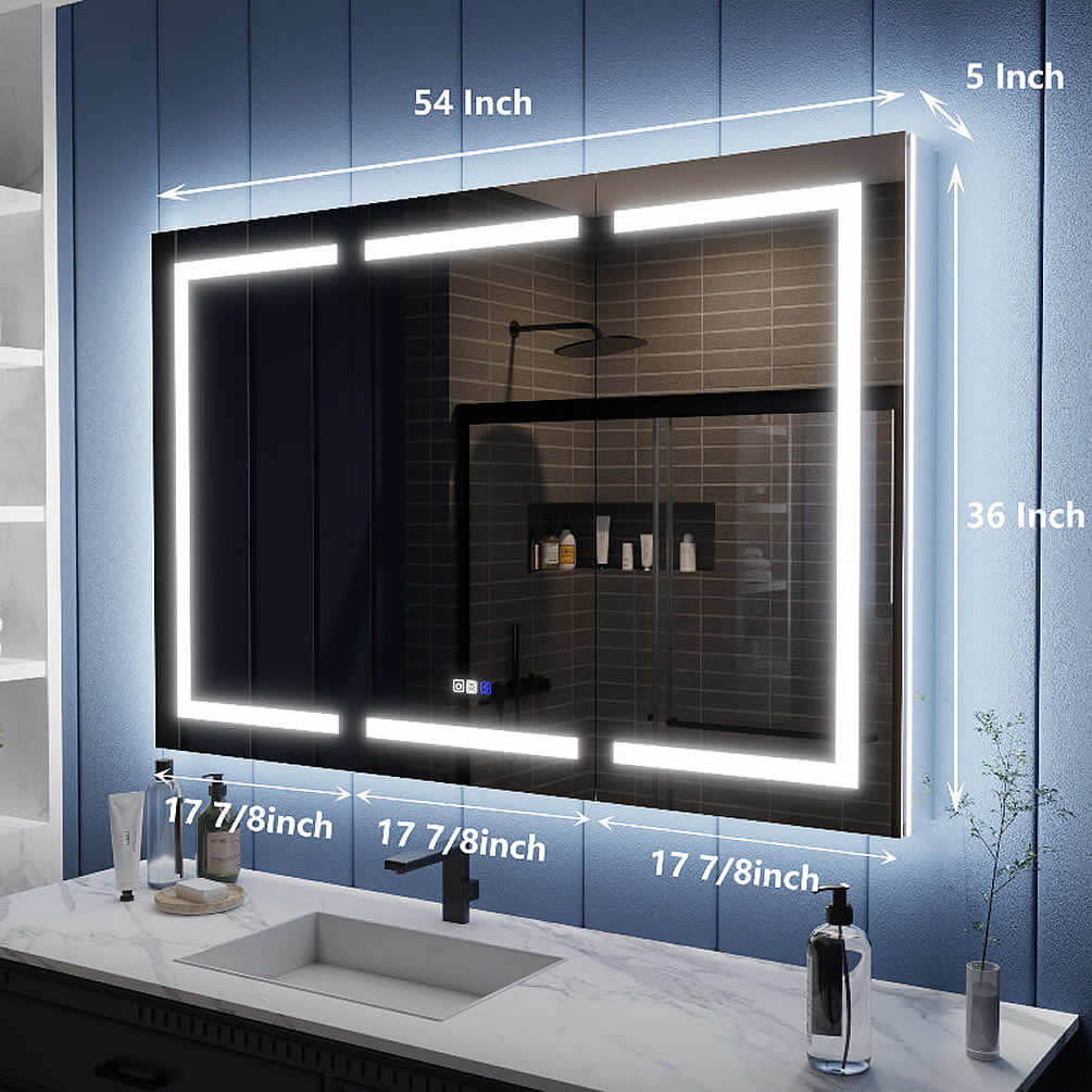 Iriel 54" Wide x 36" High Medicine Cabinet Dimensions