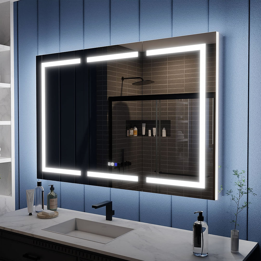 Mirror Luxe Iriel 54" Wide x 36" High Medicine Cabinet