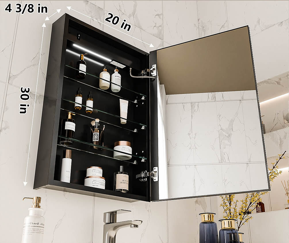 Belvara Black 20" x 30" Dimensions