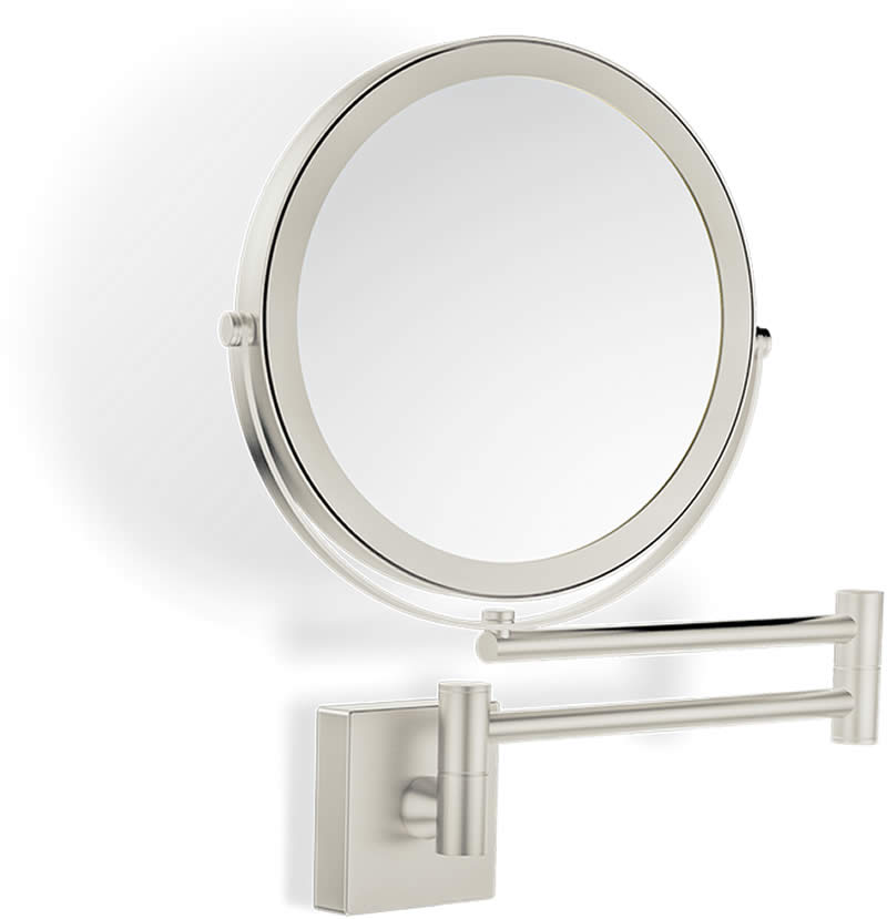 SP 28/2/V Solid Brass Wall-Mounted 5x/1x Makeup Mirror in 6 Decorator Finishes by Decor Walther - Perfect Makeup Mirrors