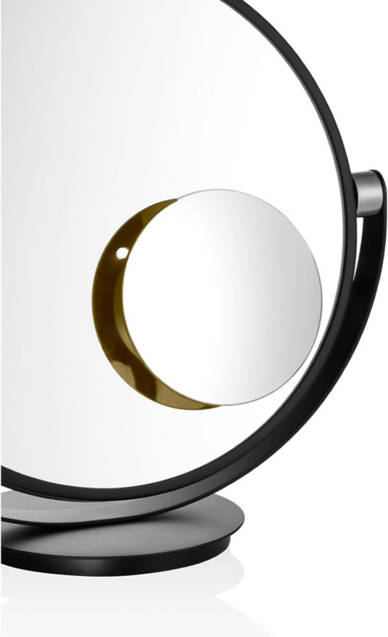 Polished 24 Carat Gold VANITY PLUS 5x magnetic clip-on makeup mirror