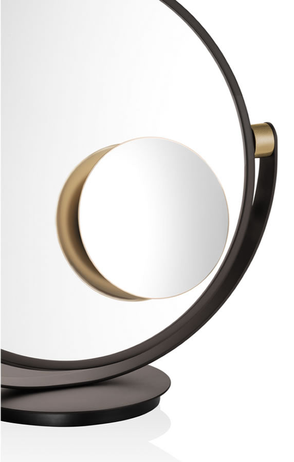 Matte 24 Carat Gold VANITY PLUS 5x magnetic clip-on makeup mirror