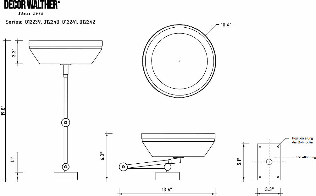 Technical Drawing - Decor Walther 01239-01240-01241-01242 Series DS40