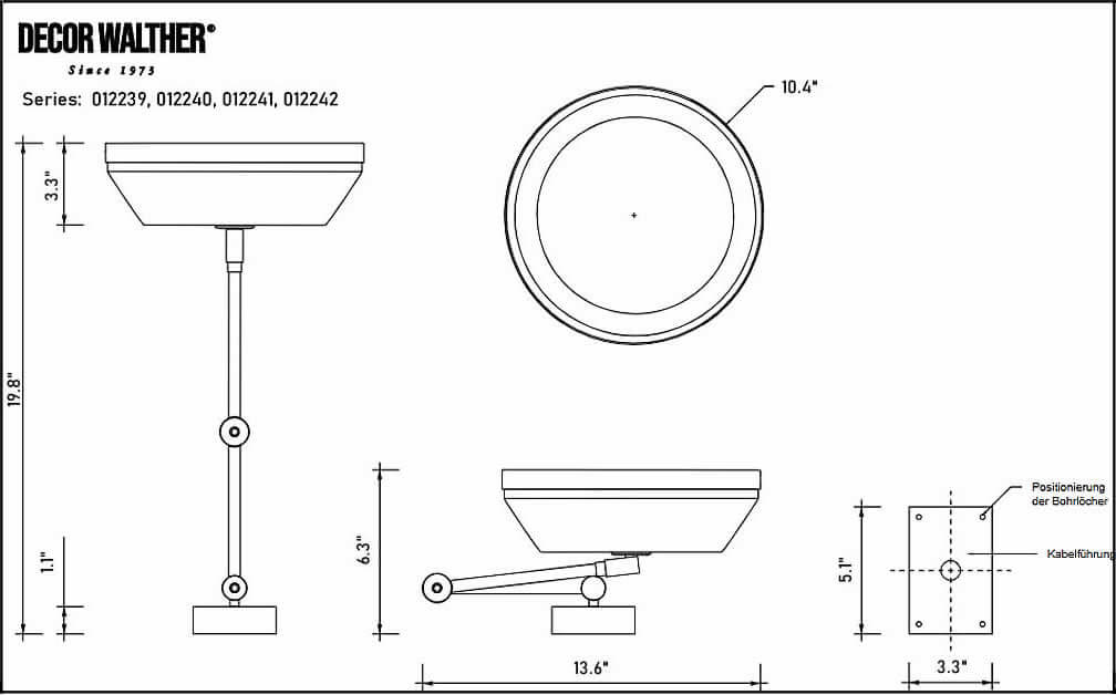 Technical Drawing - Decor Walther 01239-01240-01241-01242 Series DS40
