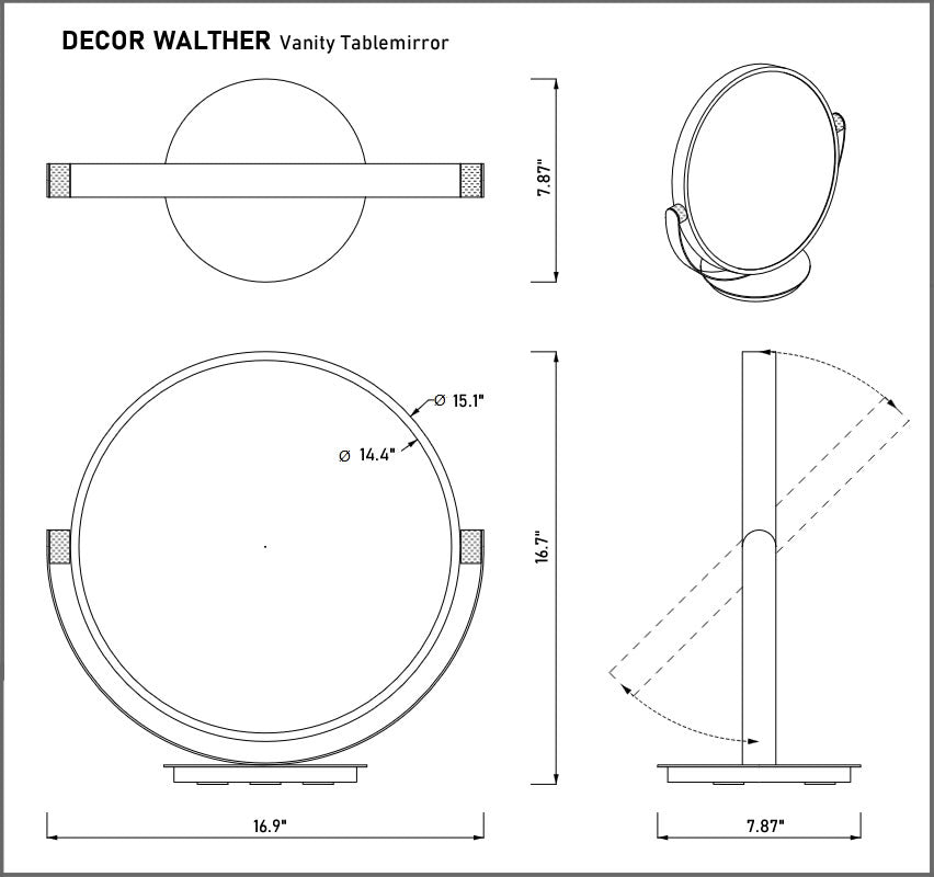 Decor Walther VANITY Tablemirror Technical Drawing