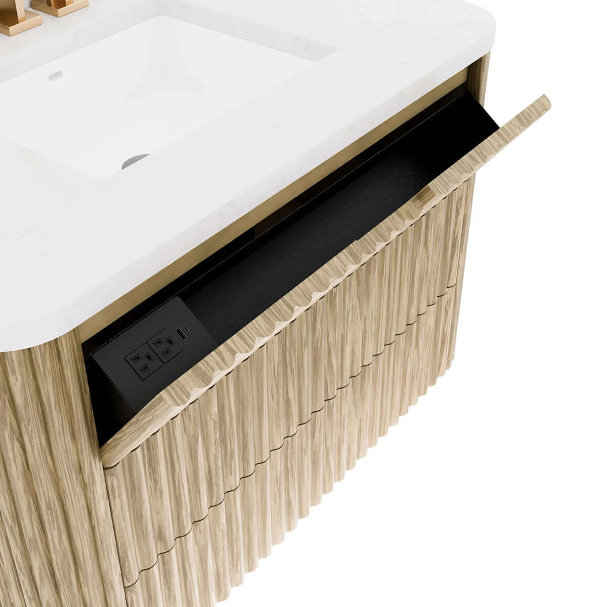 Monterey 36" Floating Bathroom Vanity with Quartz Countertop and Sink by Electric Mirror - Perfect Makeup Mirrors