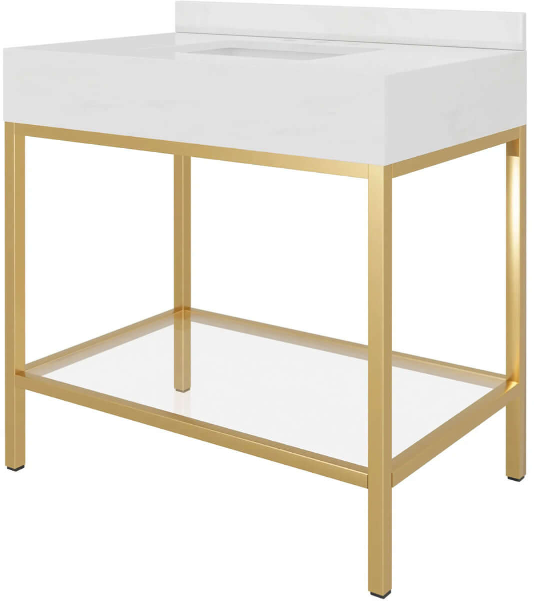 Sevannah 36" Open Bathroom Vanity with Quartz Countertop and Sink by Electric Mirror - Perfect Makeup Mirrors